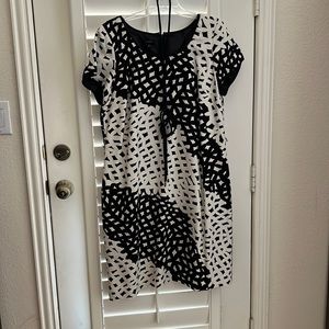 Talbots Shift with Corded Belt in Black/White pattern